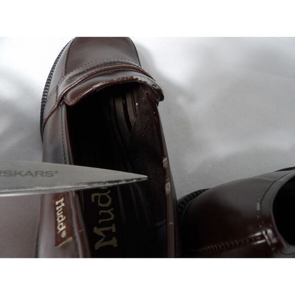 Vintage Mudd Penny Loafer Heels Chunky Sz 8 Amsden Shoe Y2K 90s Brown Block READ - Picture 8 of 16